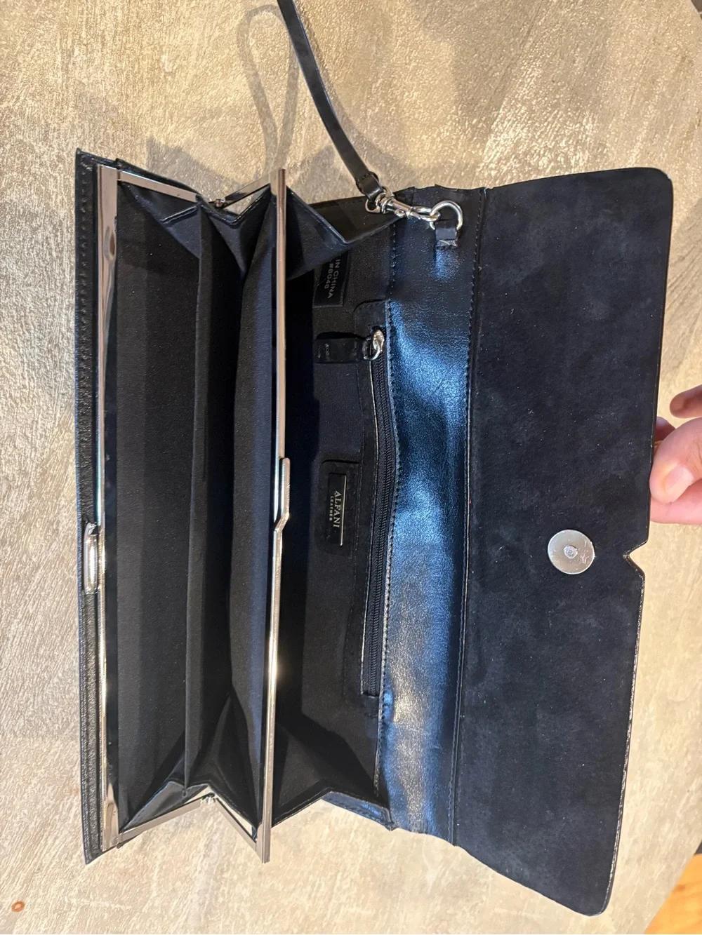 Black Leather Wristlet Clutch for Men - Sleek Travel Wallet